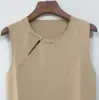 [Oferta Especial] Vestido de Punto Zz Simple y Elegante sin Mangas Nuevo Estilo Chinoiserie