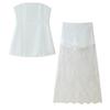 Ropa de Mujer de Exportación Transfronteriza 2025 Verano Estilo Europeo y Americano Top Tubo Ceñido a la Cintura + Traje de Falda de Encaje M6244F