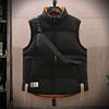 Colete de Algodão Usável dos Dois Lados Moda Casal Marca Esporte Lazer Bolsa Transversal com Gola Vertical Colete Jaqueta da Moda Masculina Multicor