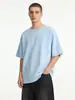 Camiseta de Manga Corta con Cuello Redondo, 240g de Peso Pesado 5A Antibacteriana Refrescante Sorona, Corte Holgado, Color Sólido Ropa de Trabajo, Estampado Transfronterizo