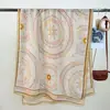 Bufanda de Estilo Nuevo Versátil, Sencilla y Elegante, con Estampado de Círculo Geométrico Artístico, Chal de Viaje Casual para Mujer en Color de Contraste