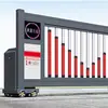 Puerta retráctil de acero inoxidable escuela control remoto inteligente puerta plegable fábrica puerta corrediza sitio aleación de aluminio vía sin rieles puerta eléctrica