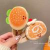 Creativo Lindo Pan de Hamburguesa Llavero Muñeco de Peluche Colgante para Bolso Muñeca para Niña Comida para Jugar Llavero Colgante