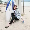 Traje de baño para aguas termales nuevo de estilo coreano 2022, dividido, moderno, adelgazante, de manga larga para playa, traje de neopreno