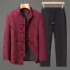 Ropa exterior tradicional estilo chino para primavera y otoño para hombres de mediana edad y mayores, un atuendo estilo chino para papás, un regalo de cumpleaños o aniversario para hombres mayores y un conjunto de ropa exterior de otoño para abuelos