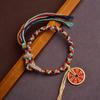 Estilo Étnico Estilo Tíbet Cuerda Colorida Tejida a Mano Moneda Espíritu de la Montaña Pulsera Accesorios para Joyería DIY Venta al por Mayor