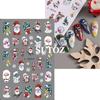Pegatinas navideñas para uñas, diseño transfronterizo, con dibujos animados 3D, para la parte trasera, con diseño de muñeco de nieve y alce, venta al por mayor.