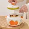 Panela de Sopa Grande Capacidade Pintada à Mão para Uso Doméstico de Uma Pessoa, Panela de Sopa com Duas Alças e Tampa Dupla, Panela de Cozimento Lento Comercial para Cozinha, Recipiente de Óleo