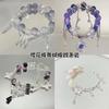 Pulsera de mariposa con cuentas de esmalte explosivo transparente como el hielo, estilo Mori, paquete de cuatro [Flower Spirit Butterfly], moda femenina para novias.