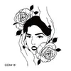 Pegatinas de Tatuaje Minimalistas Personalizadas en Blanco y Negro, Pegatinas de Tatuaje Temporales, Pegatinas de Tatuaje Impermeables de Estilo Fresco en Stock para Halloween