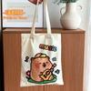 Bolsa de Lona de Capibara Estudiante de Dibujos Animados de Alto Valor Bolsa Tote de Almacenamiento Embalaje de Tela Linda Bolsa de Lona de Capibara
