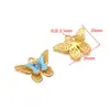 Nuevo Colgante de Acero Inoxidable con Goteo de Aceite Corazón de Melocotón Mariposa Estrella Cruz Collar Pulsera Francesa Accesorios de Joyería DIY