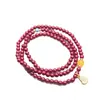 Pulsera Simple Multicírculo de Cinabrio para Hombres y Mujeres, Estilo Pareja, Estilo Étnico, Placa Retro, Pulsera de Cinabrio de Lujo Ligero