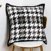 Almofada decorativa de alta qualidade em preto e branco, estilo francês, para cama, janela de sacada, apoio de cintura, capa de almofada para sofá da sala de estar, com enchimento