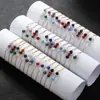 Pulsera Transfronteriza Nueva de Doce Constelaciones Combinación de Amatista y Piedra Lunar Pulsera de Cuentas Color Duradero Pulsera de Cadena Caja para Mujeres