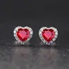 Brincos de moissanita simulada de transmissão ao vivo femininos amor ins prata esterlina S925 zircônia seis garras brincos de moissanita brincos