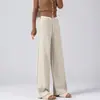 Calça Feminina de Seda de Amora e Lã Afunilada Solta Estilo Novo Outono/Inverno Cintura Alta Toque Macio Amigável à Pele Calça Casual