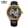 Novo Modelo 2022 Vencedor Estilo Europeu e Americano Moda Masculina Casual Mecanismo Mecânico Vazado Relógio Mecânico Semi-Automático