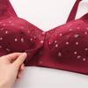 Ropa interior con hebilla delantera para mujer de mediana edad y mayores, nueva ropa interior fina estampada de talla grande, sujetador para mujer, chaleco de algodón suave