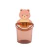 Estante de almacenamiento para pasta de dientes y cepillo de dientes con forma de oso para inodoro, sin perforaciones, montado en la pared, con drenaje y forma de oso