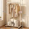 Perchero de pie de un solo poste dormitorio hogar perchero de doble poste perchero colgante móvil interior ropa balcón perchero