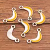 Varios Accesorios de Joyería DIY de Aleación Encanto de Esmalte Dorado Kc Serie de Frutas Plátano Pera Fresa Sandía Conectores