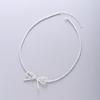 Collar Lazo de Plata Roto Plata de Ley s925 Tejido a Mano Cadena Clavícula Nuevo Primavera/Verano 2024 N0234