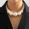 Collar de cuentas de estilo frío exagerado europeo y americano, collar étnico de nicho, collar de mujer de acero de titanio resistente a la decoloración, suministro exclusivo transfronterizo.