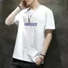 Nueva Camiseta de Manga Corta Estilo Coreano para Hombre Verano Moderna Sencilla Top de Media Manga Estilo Hong Kong Holgado Casual Marca Moderna Camiseta