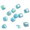 Cuentas cuadradas pequeñas galvanizadas de color UV, 8 colores sólidos transparentes, para pulseras, collares y pendientes de cuentas de verano, accesorios de joyería.
