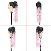 Peluca de cola de caballo con forma de burbuja y linterna, trenza grande para mujer, trenza retorcida, trenza navideña a mano