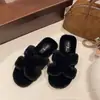 Zapatillas de algodón H estilo Xiaoxiangfeng para otoño e invierno, zapatillas peludas para mujer, adecuadas para usar en exteriores, de suela plana, zapatillas dopamina 2026