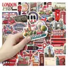 56 Pegatinas Retro Culturales y Creativas de Monumentos de Londres Periféricos de Viaje Manual de Bricolaje Pegatinas Decorativas Impermeables de PVC para Cuaderno