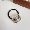 Estilo Retro Cool Oval Geométrico Metal Cuerda para el Cabello Lazo para el Cabello Banda Elástica de Goma Cuerda para el Cabello para Cola de Caballo Tocado Elegante Versátil