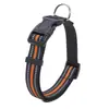 Collar para Perro con Anilla en D y Tiras Reflectantes Bidireccionales, Ajustable, Nailon, Resistente al Desgaste, Adecuado para Perros Grandes y Pequeños