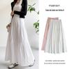 Saia Bolo Branca para Mulheres, Estilo Coreano, Estilo Delicado, Cintura Alta, Slim, Saia Versátil, Cintura Elástica, Saia Midi para Pessoas Baixas