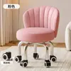 Taburete con Ruedas Giratorias para Uso Doméstico, Taburete Bajo Silencioso con Respaldo, Taburete Pequeño para Niños Aprendiendo a Caminar, Taburete Redondo para Costura, Taburete para Cambiarse los Zapatos