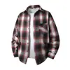 Camisa de cuadros de manga larga para hombre, estilo primavera y otoño, camisa casual holgada, chaqueta retro americana de moda