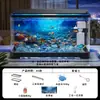 Nuevo Modelo de Pecera Pequeña con Sistema Integrado de Filtración y Oxigenación para Sala de Estar, Escritorio y Imprescindible para Personas Perezosas, con Pegatinas de Fondo para Acuario