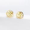 Pendientes de Acero de Titanio de Estilo Simple Europeo y Americano con Sentido de Alta Gama Pendientes Redondos Huecos de Copo de Nieve Pendientes Moda para Mujer Estilo Coreano Estilo Frío