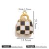 Accesorios de Joyería DIY Acero Inoxidable Sombrero Bolsa de Malla Collar Aretes Esmalte Pequeño Estilo Chanel Llavero Colgante para Mujer