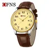 Reloj de Negocios Oufani, Esfera Grande Simple, Reloj de Cuarzo Digital Resistente al Agua 30m, Elegante Reloj de Pareja Luminoso con Calendario Simple