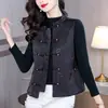 Calidad Garantizada Reductor de Edad Elegante Nube Fragante de Madre Hilo Nuevo Retro Chino Chaleco de Botones Delanteros Chaleco Casual