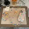 Bolsa Colgante para Teléfono con Cadena Cruzada de Cuentas de Colores de Niña Llorando Super Linda Estilo Ins Bolsas con Sentido de Diseño de Nicho Cadena para Teléfono