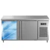 Refrigerador horizontal comercial de bancada para cozinha ocidental e milk tea, refrigerador de conservação para cozinha