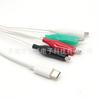 Cable de Prueba Macho Tipo-C a Pinza de Cocodrilo Cable de Conexión para Fisioterapia USB-C a 1 a 4 Pinzas de Cocodrilo