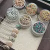 Estilo Ins Ultra-Delgado Material para Uñas de Lentejuelas Polvo de Cebolla Picada Accesorios para Uñas con Lentejuelas de Atmósfera para Uñas Cortas con Polvo Astringente