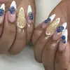 Comercio Exterior Uñas Postizas de Verano Piezas de Uñas Limón Arándano Tridimensional Francés Dulce Almendra Media Arte de Uñas Uñas Postizas Arte de Uñas Piezas de Uñas