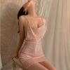 Ropa interior sexy Meiyujia camisón sexy falda de lentejuelas brillantes finas para discoteca falda ajustada a la cadera falda con tirantes de V profunda
