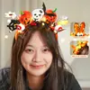 Halloween Crianças Handmade DIY Vara Torcida Cabeça de Abóbora Luminosa Colorida Mola Engraçada e Fofa Adereços de Fantasia